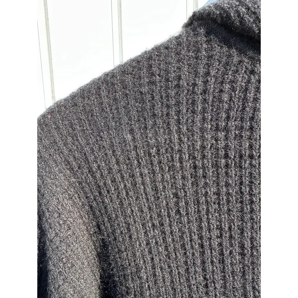 Alo Yoga Cashmere Plush Waffle Full Zip Hoodie Black Size Small $348 EUC Crop - Picture 10 of 16